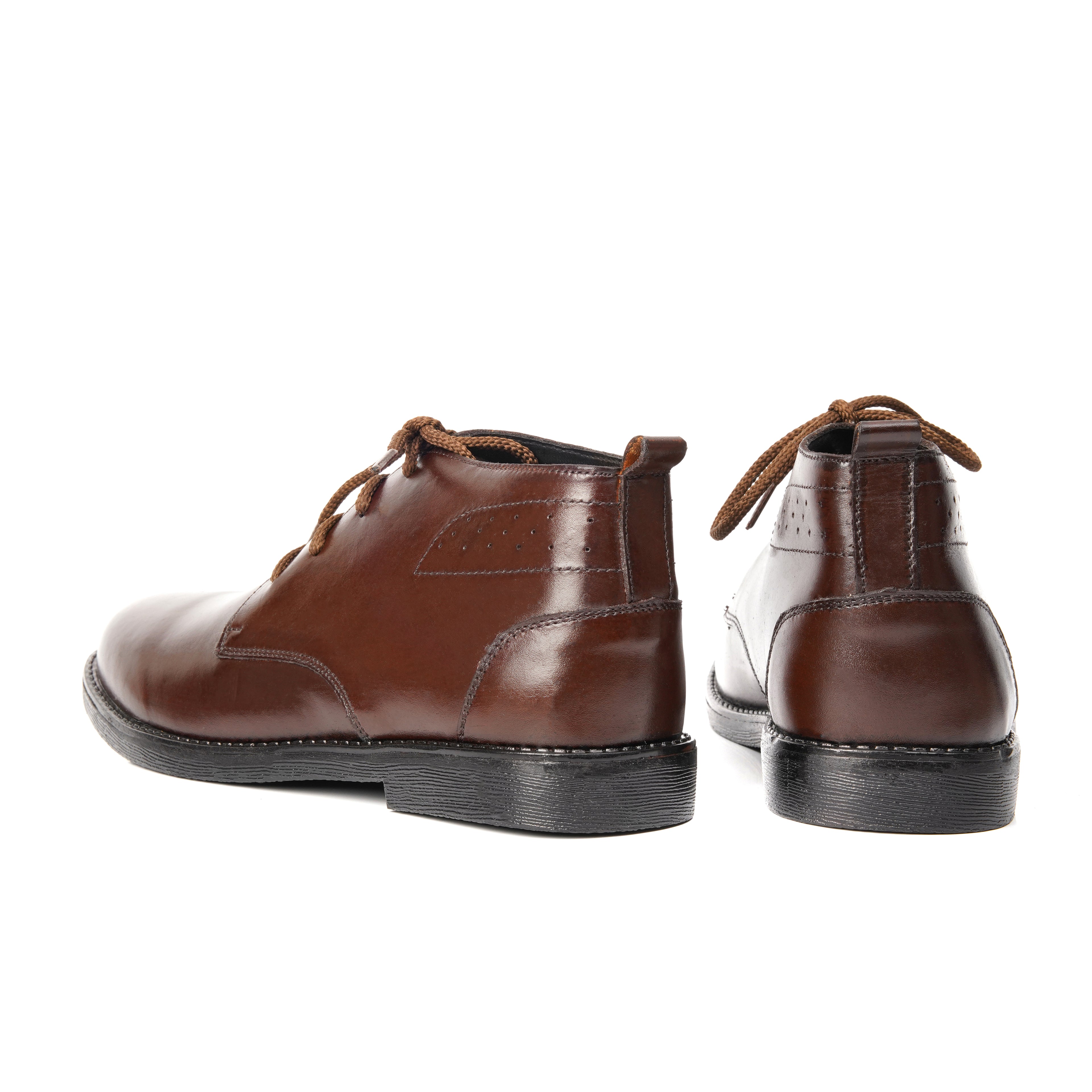 CS-04 Brown Cow Leather Chukka Laces Boot