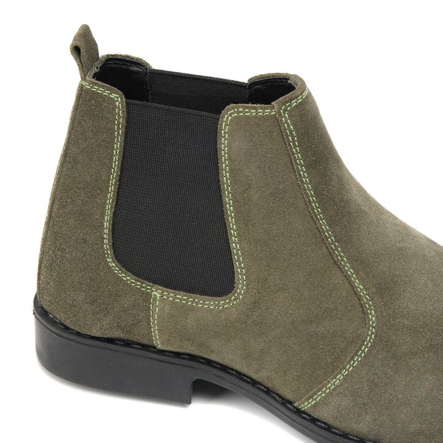 CS003-Olive Cow Suede Chelsea Boot