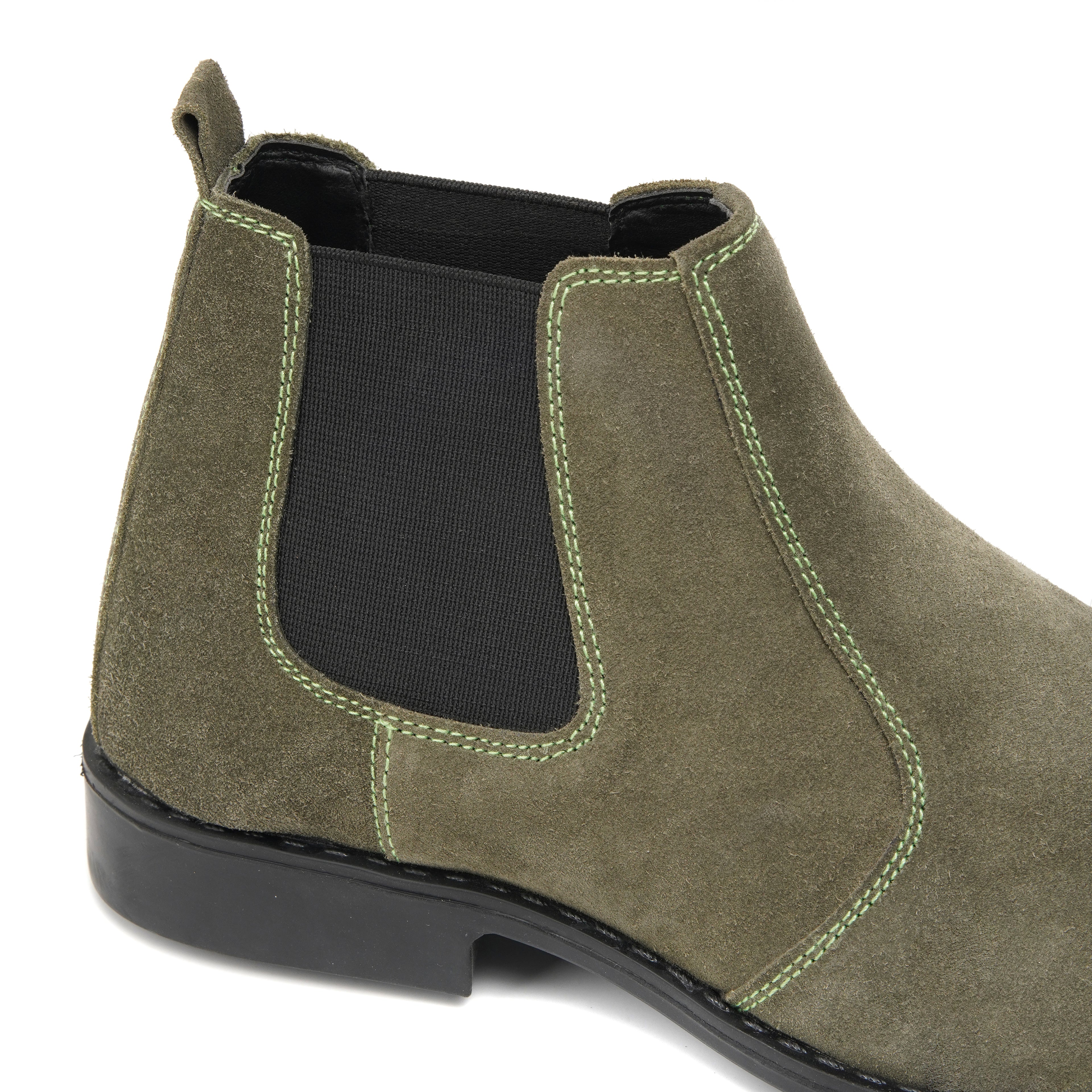 CS-03 Olive Cow Suede Chelsea Boot