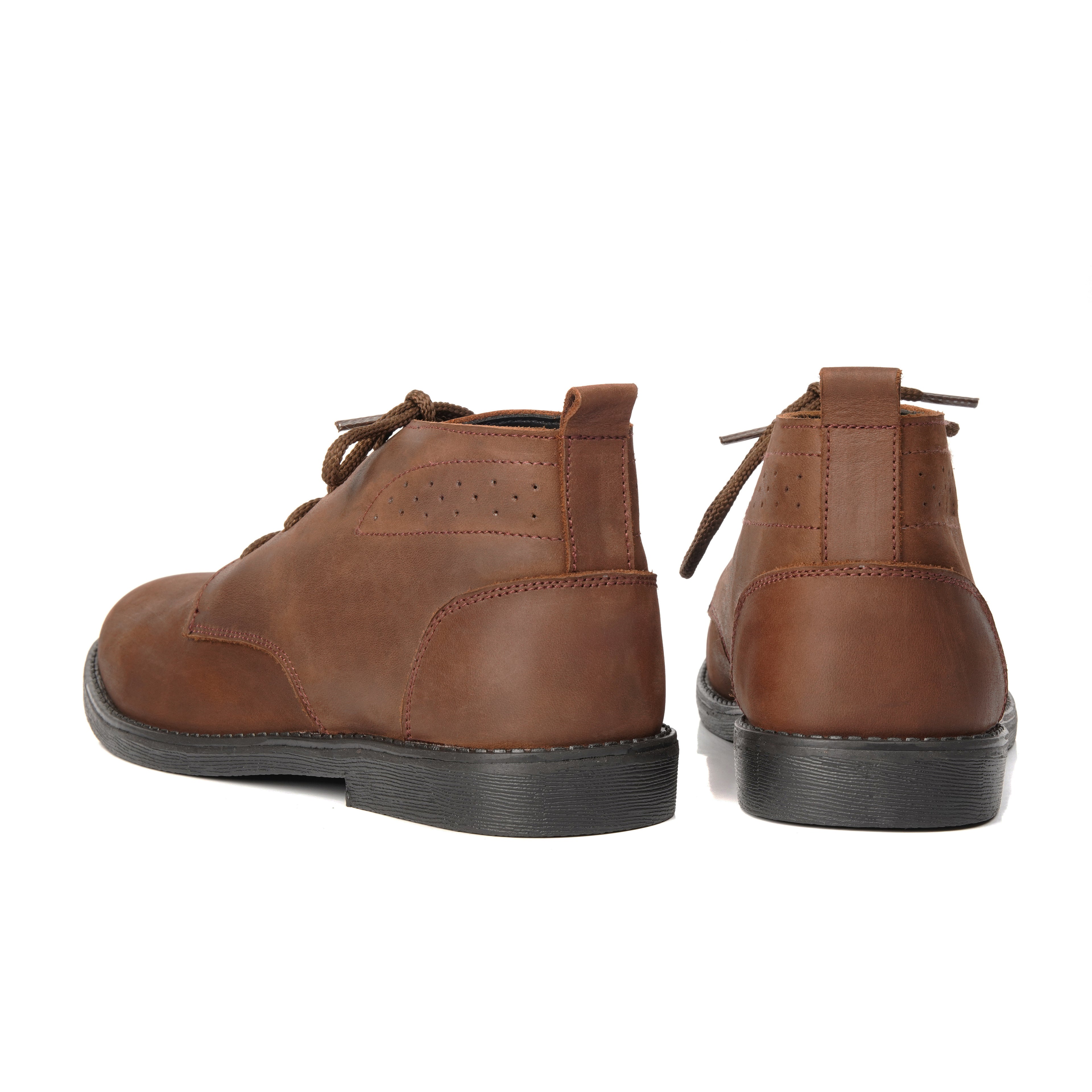 CS-04 Oily Brown Cow Leather Chukka Boots