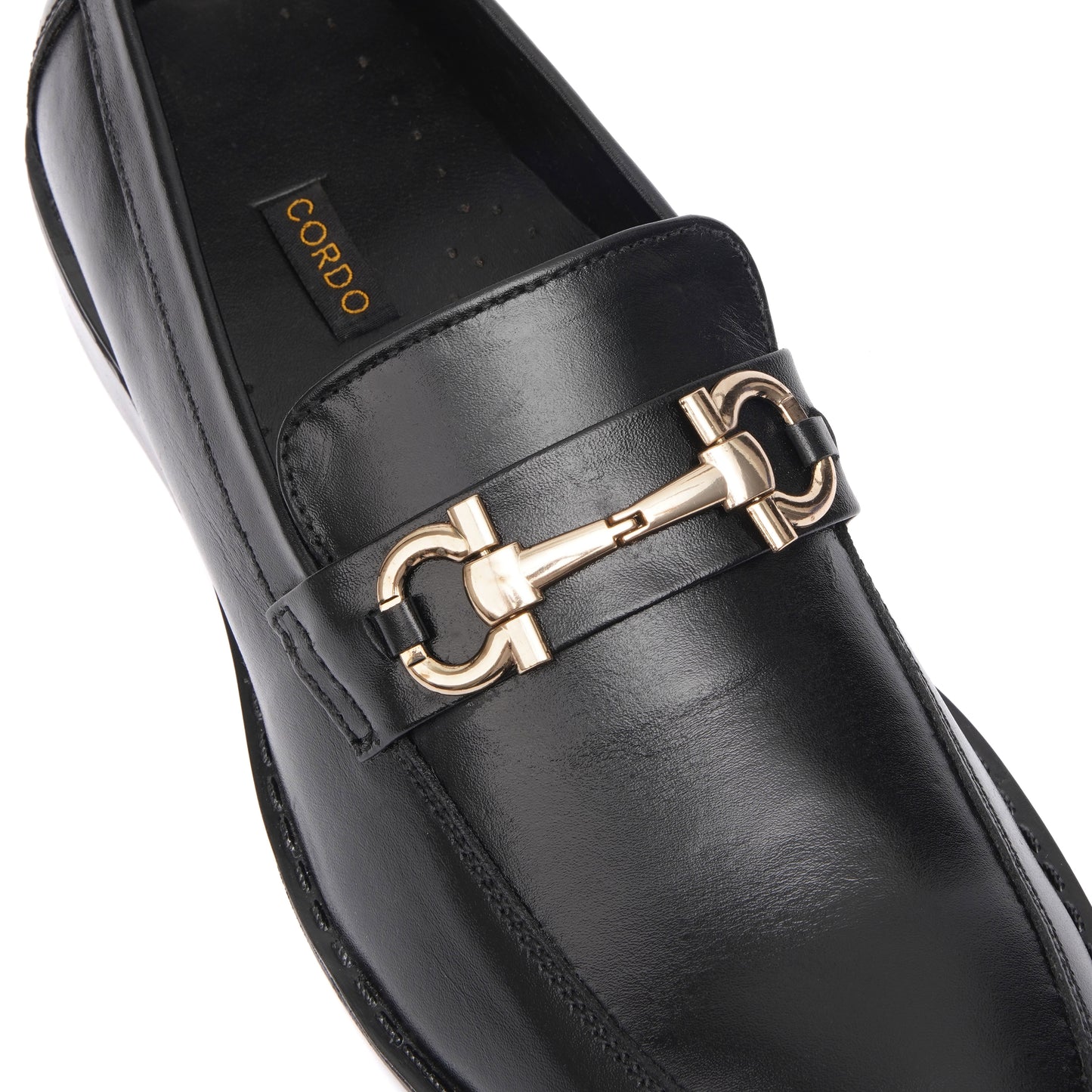 CS-07 Black Cow Leather Horsebit Loafers