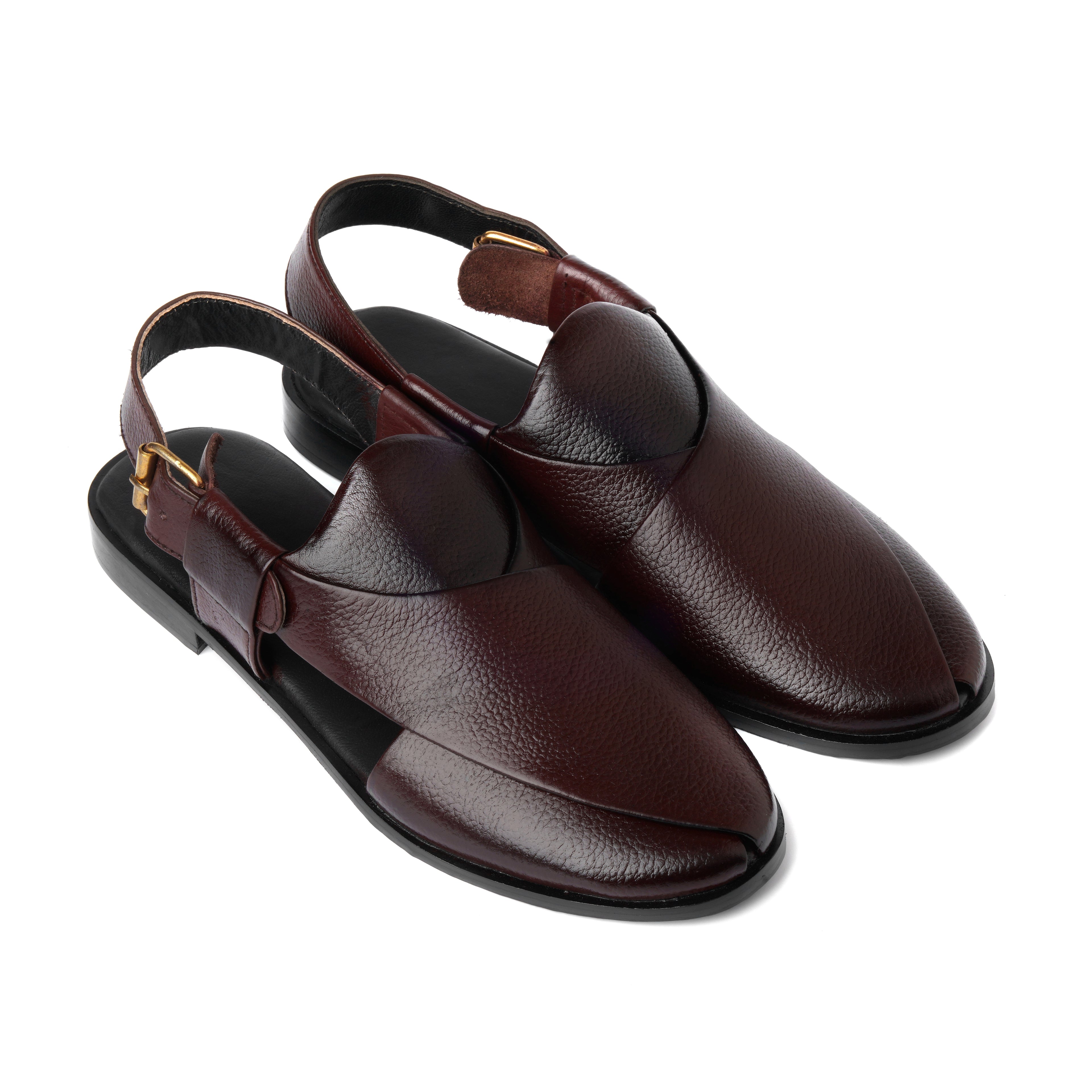 CS-15 Maroon Soft Grain Leather Peshawari Chappal