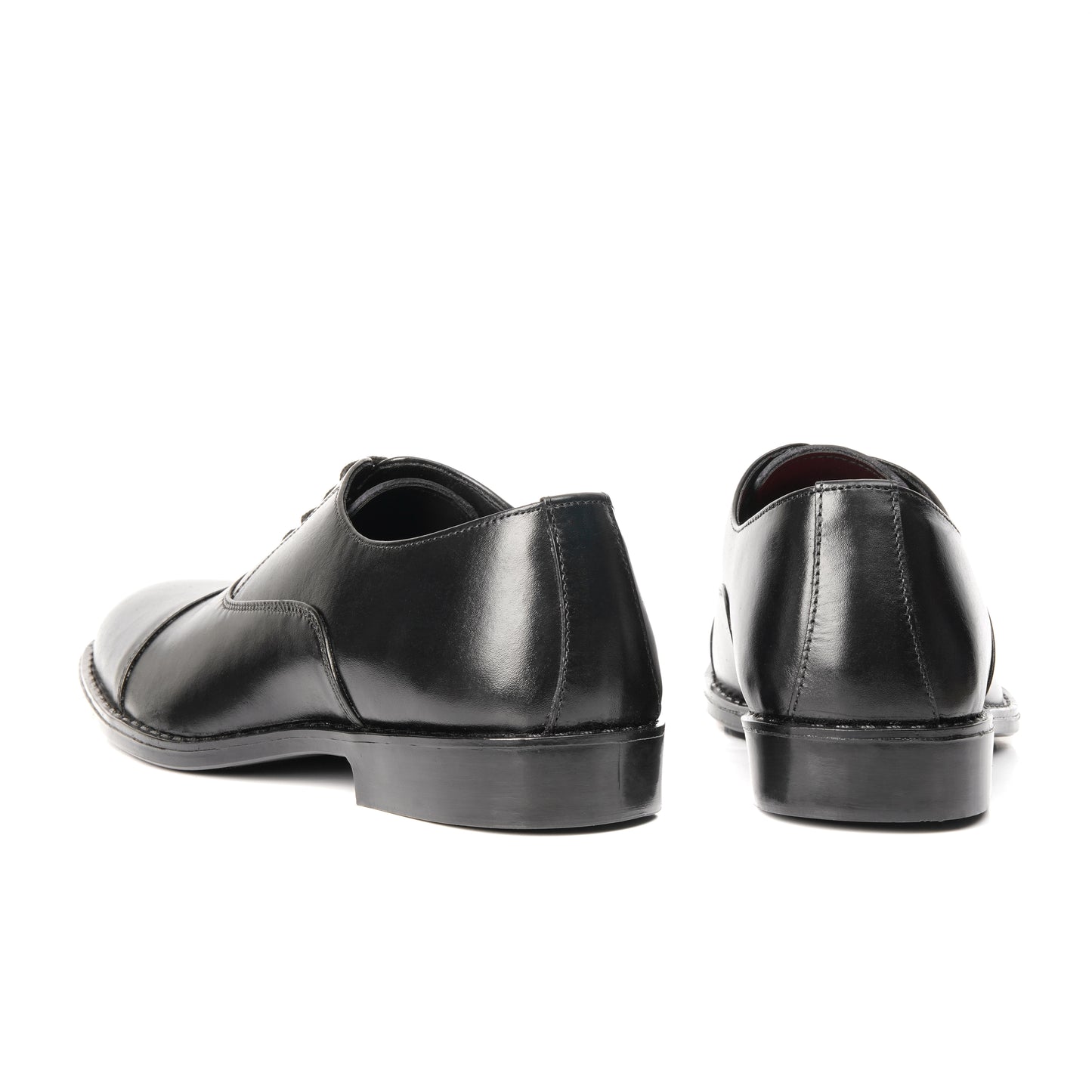 CS005-Black Cow Leather Oxford Laces Shoes