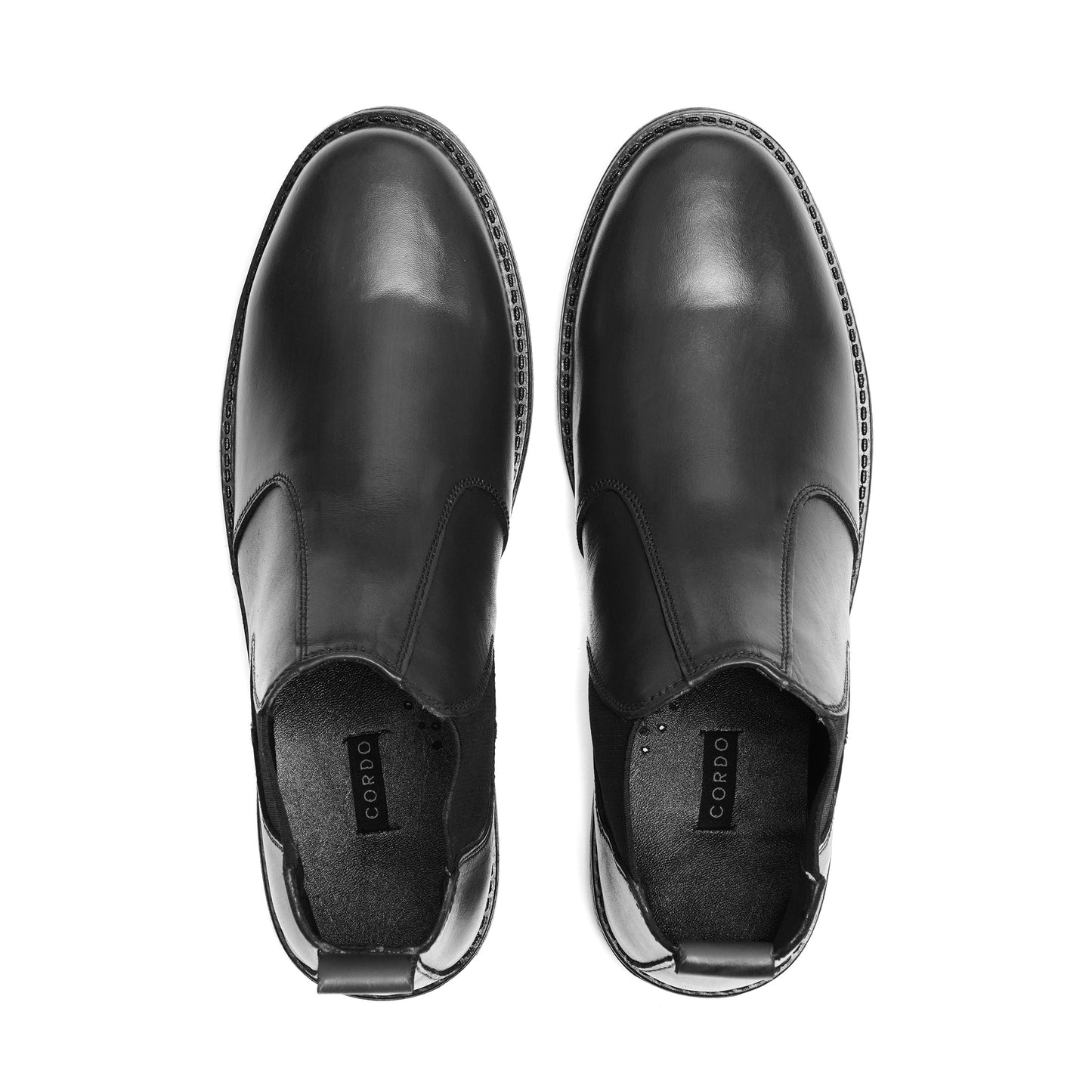 CS-10 Black Cow Leather Chelsea Boots