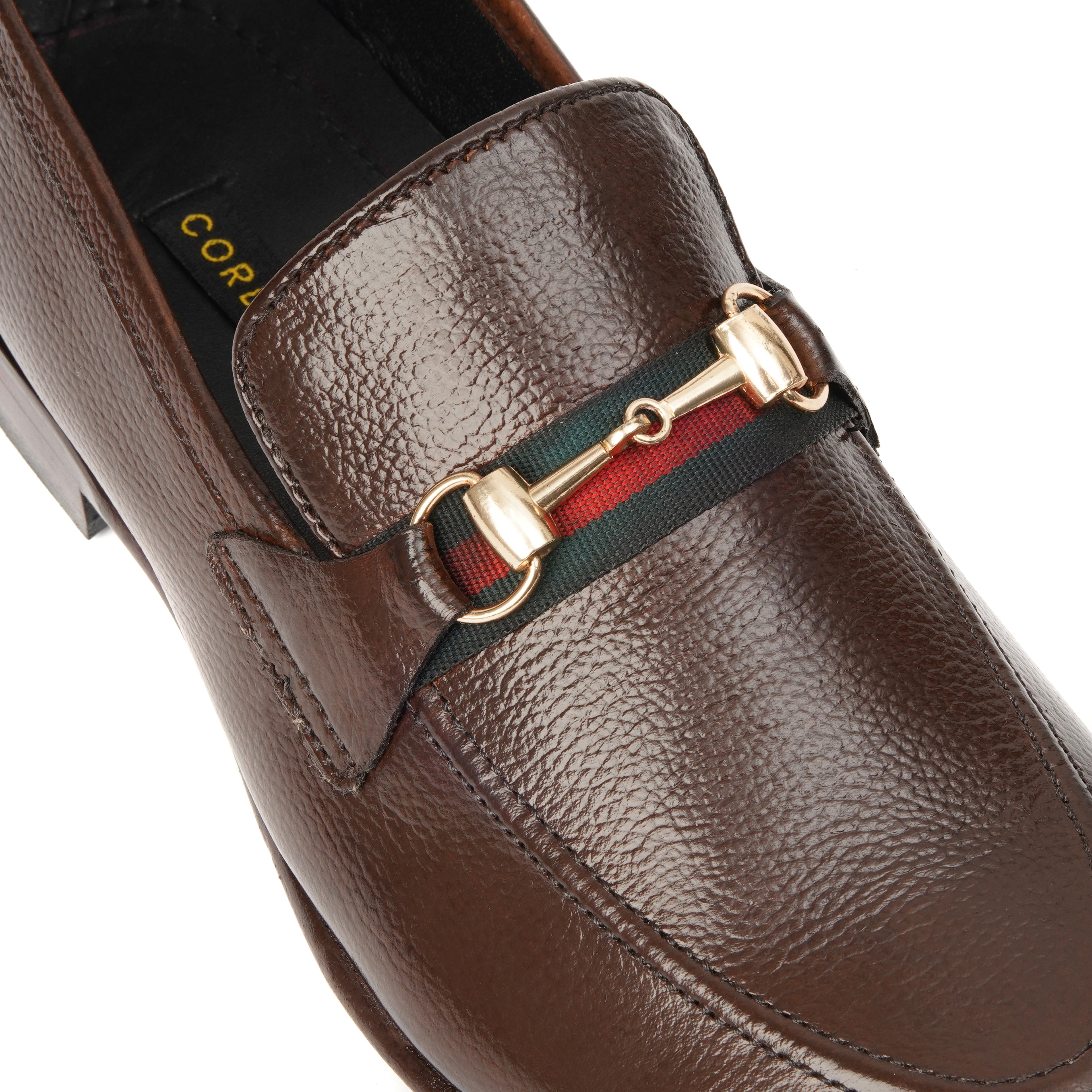 CS-06 Brown Gucci Strap Loafers