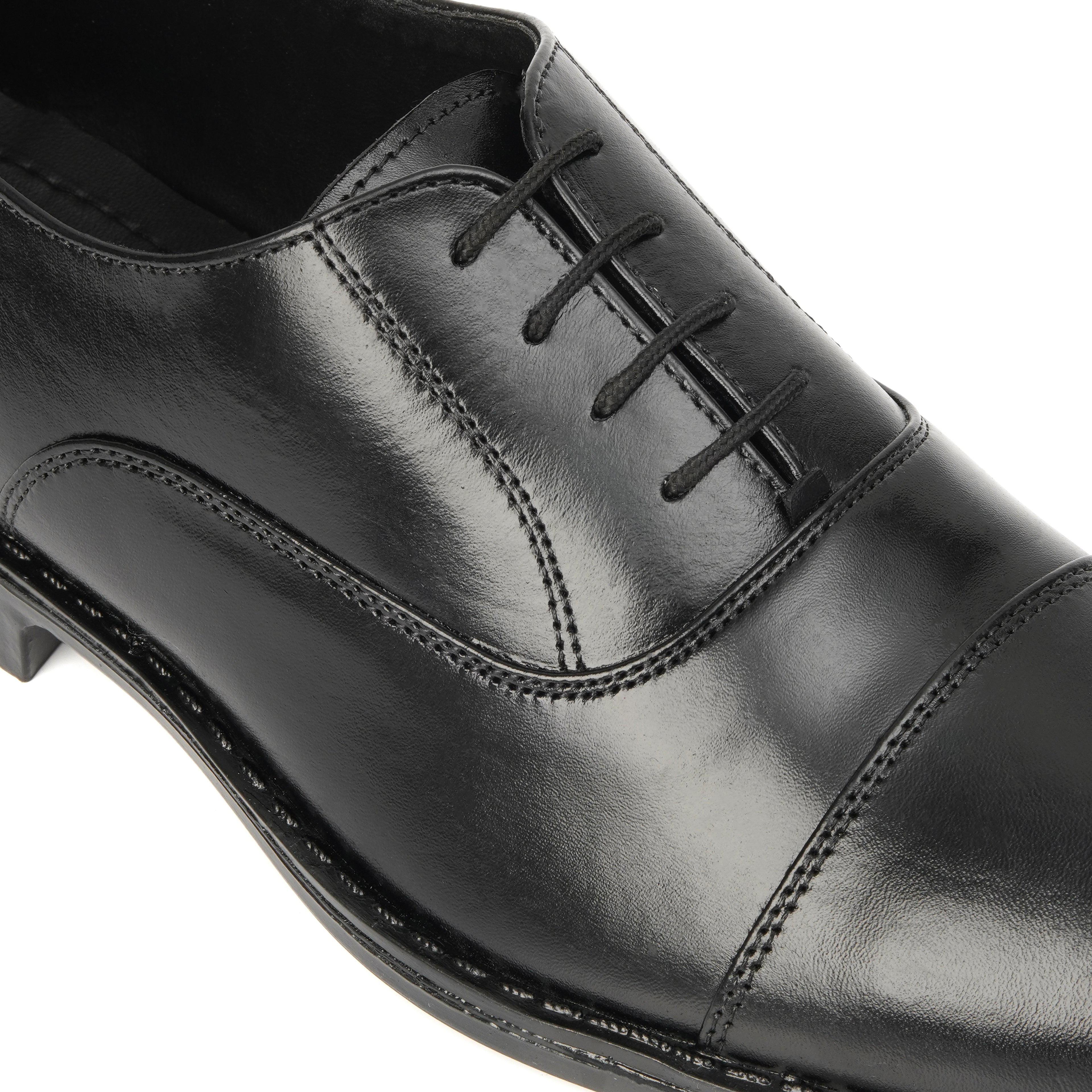 CS-05 Black Cow Leather Oxford Laces Shoes