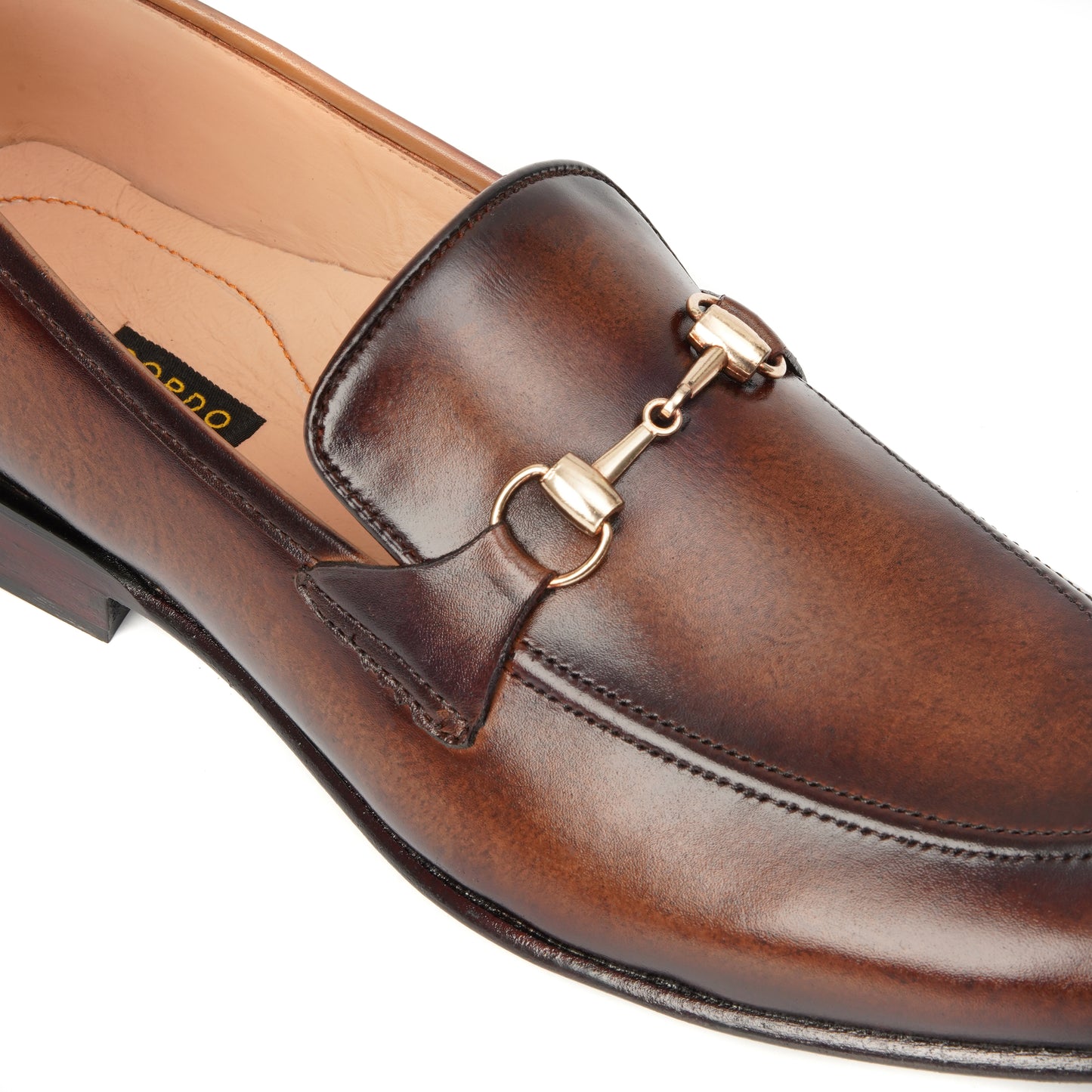 CS001-Classic Patina Brown Cow Leather Loafer