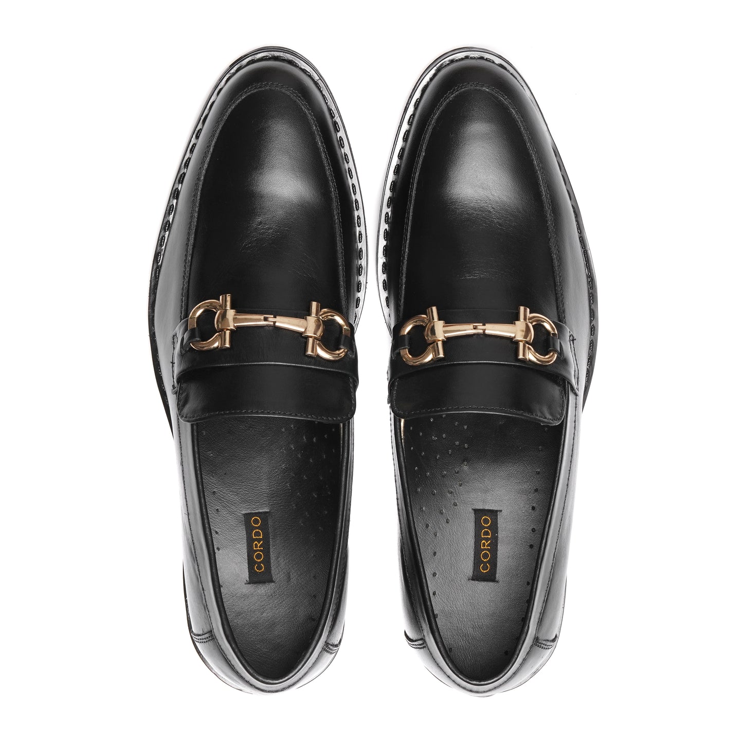 CS-07 Black Cow Leather Horsebit Loafers