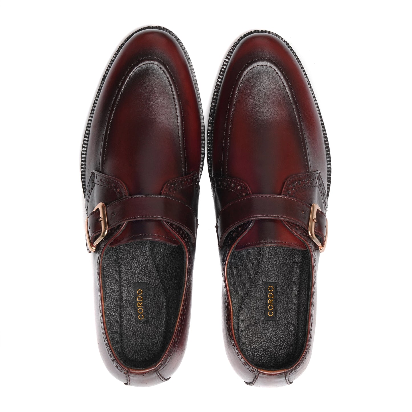 CS-17 Maroon Two Tone Brogue Formal Loafer Style