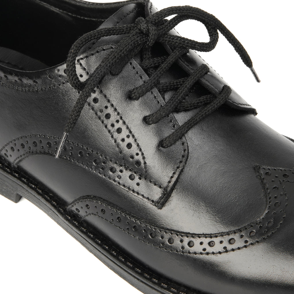 CS-08 Black Cow Leather Casual Brogue Shoes