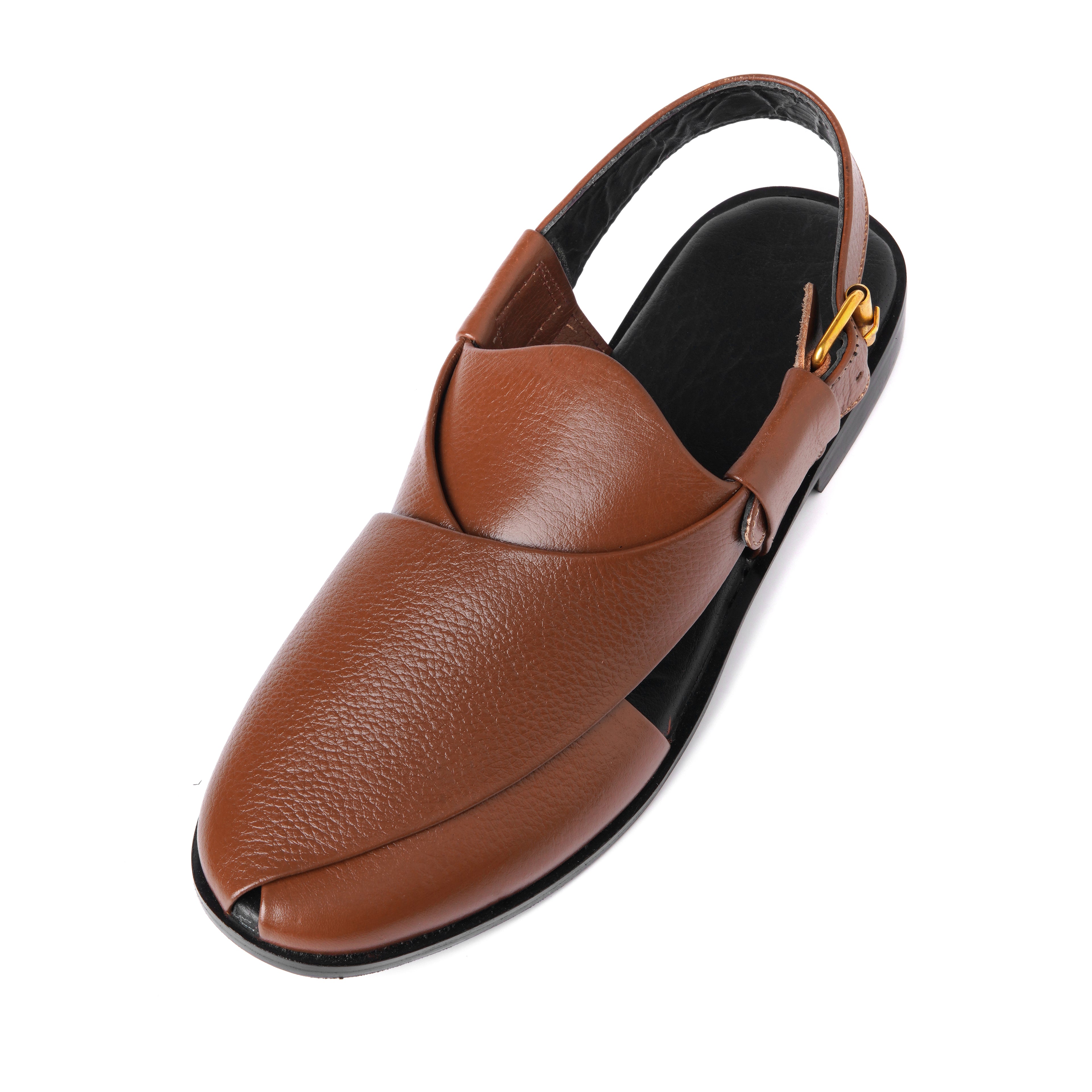CS-15 Tan Soft Grain Cow Leather Peshaweri Chappal
