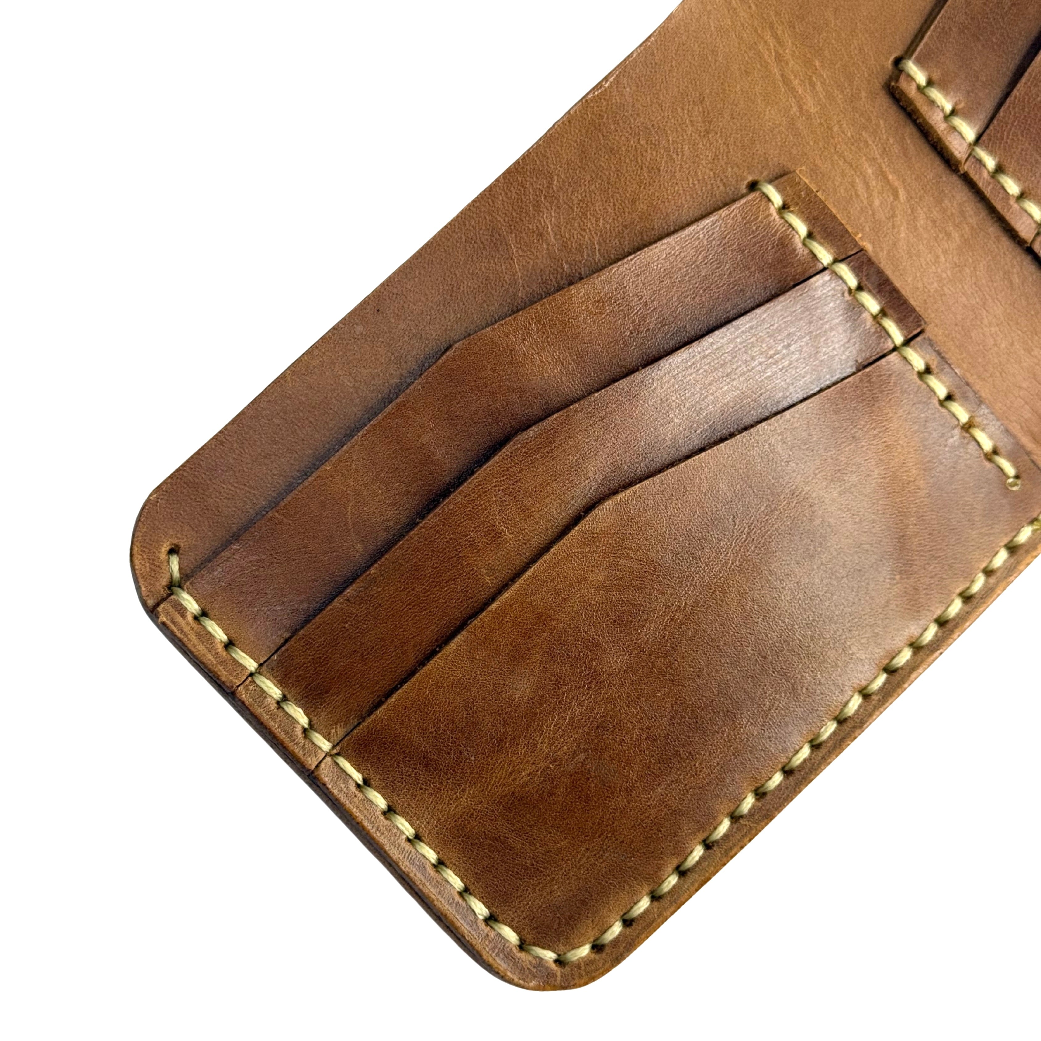 CW-01 Mustard Patina Cow Leather Wallet | Totally Handmade