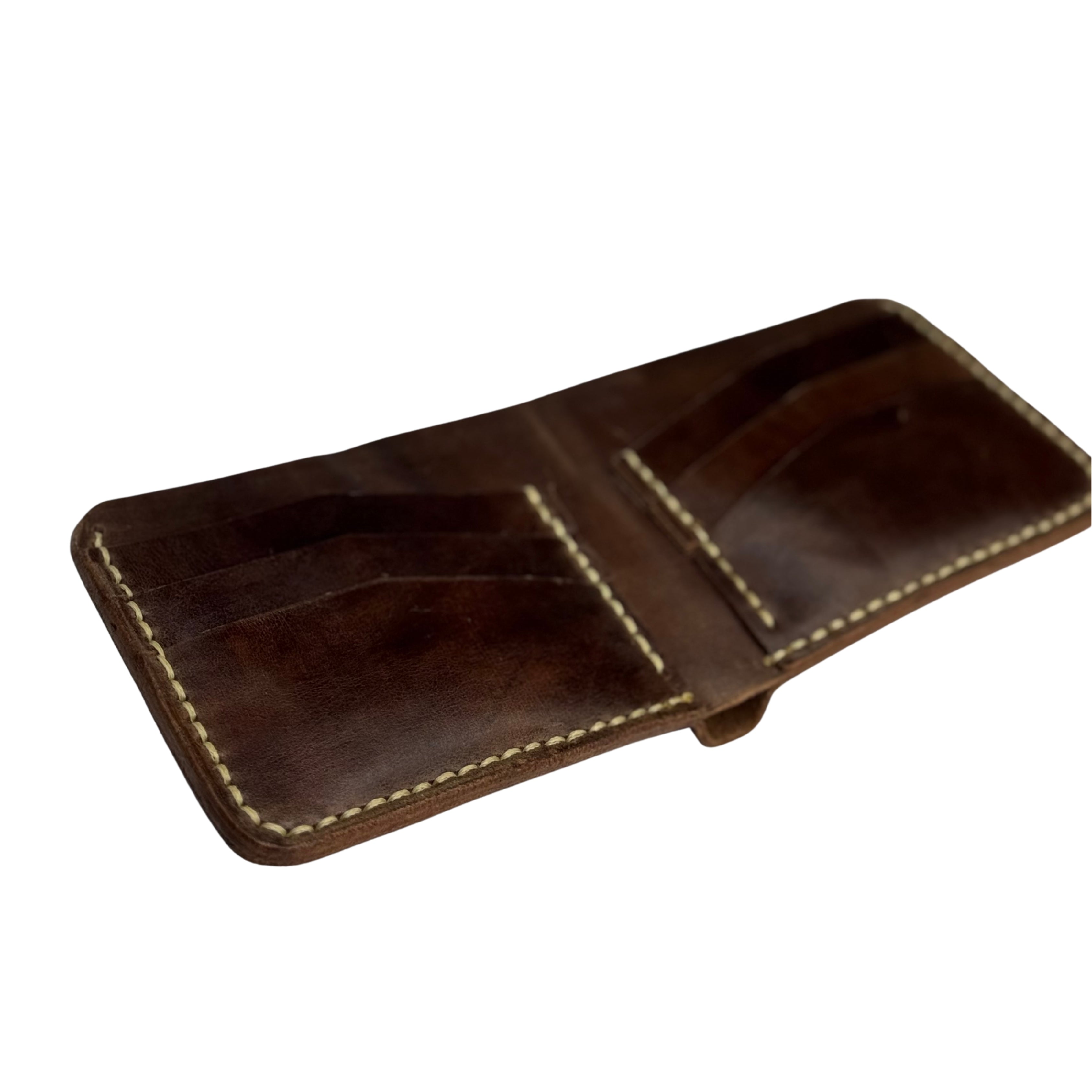 CW-01 Brown Vintage Cow Leather Wallet | Totally Handmade