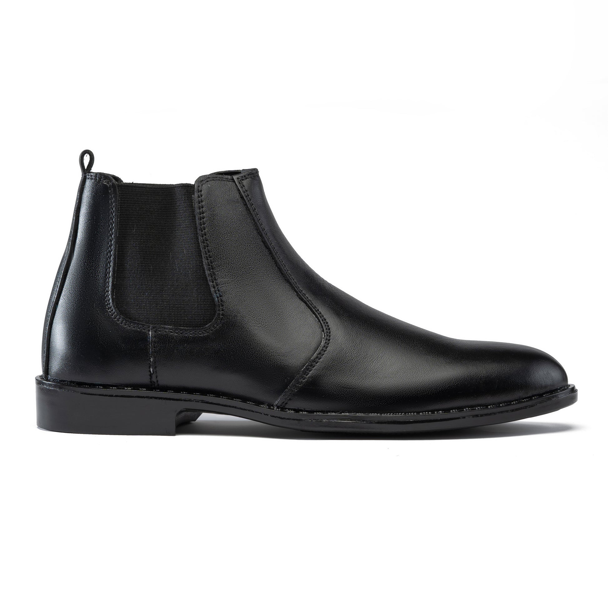 CS-03 Black Cow Leather Chelsea Boots
