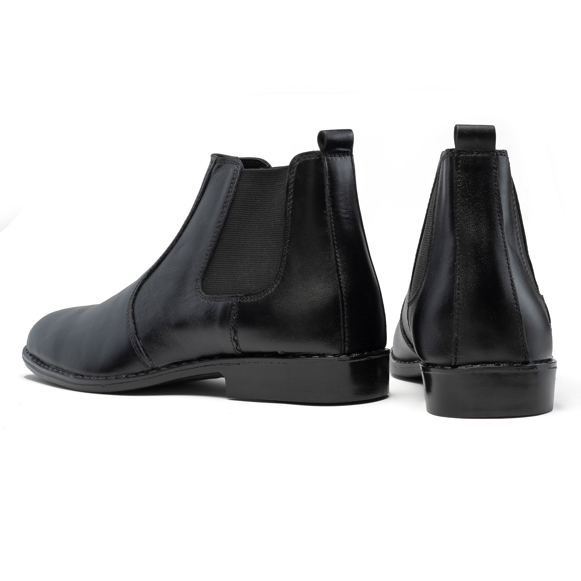 CS-03 Black Cow Leather Chelsea Boots
