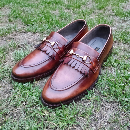 CS011- Patina Brown Cow Leather Loafers