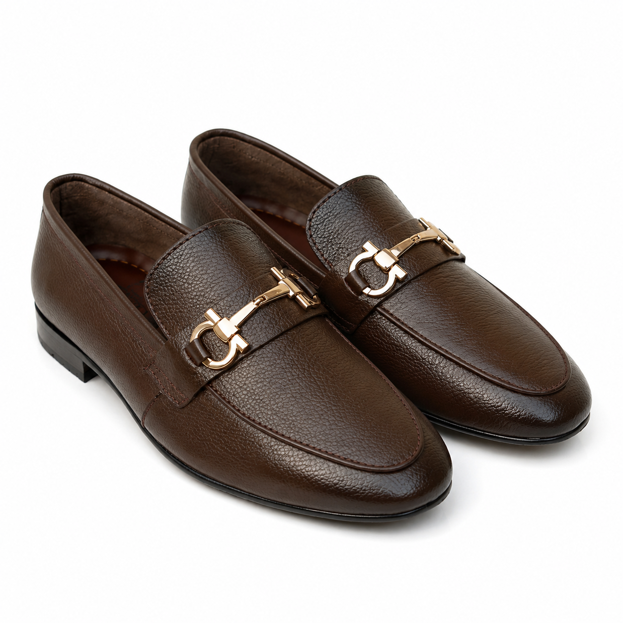 CS-29 Horsebit Brown Soft Grain Foldable Slip-Ons | Cloud Comfort