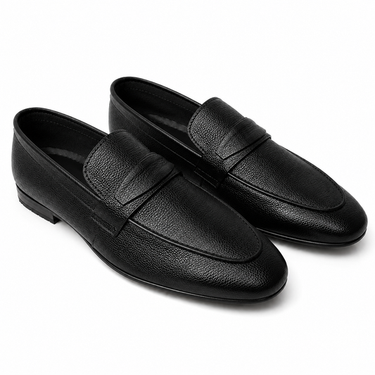 CS-31 Black Noble Soft Grain Foldable Slip-Ons | Cloud Comfort
