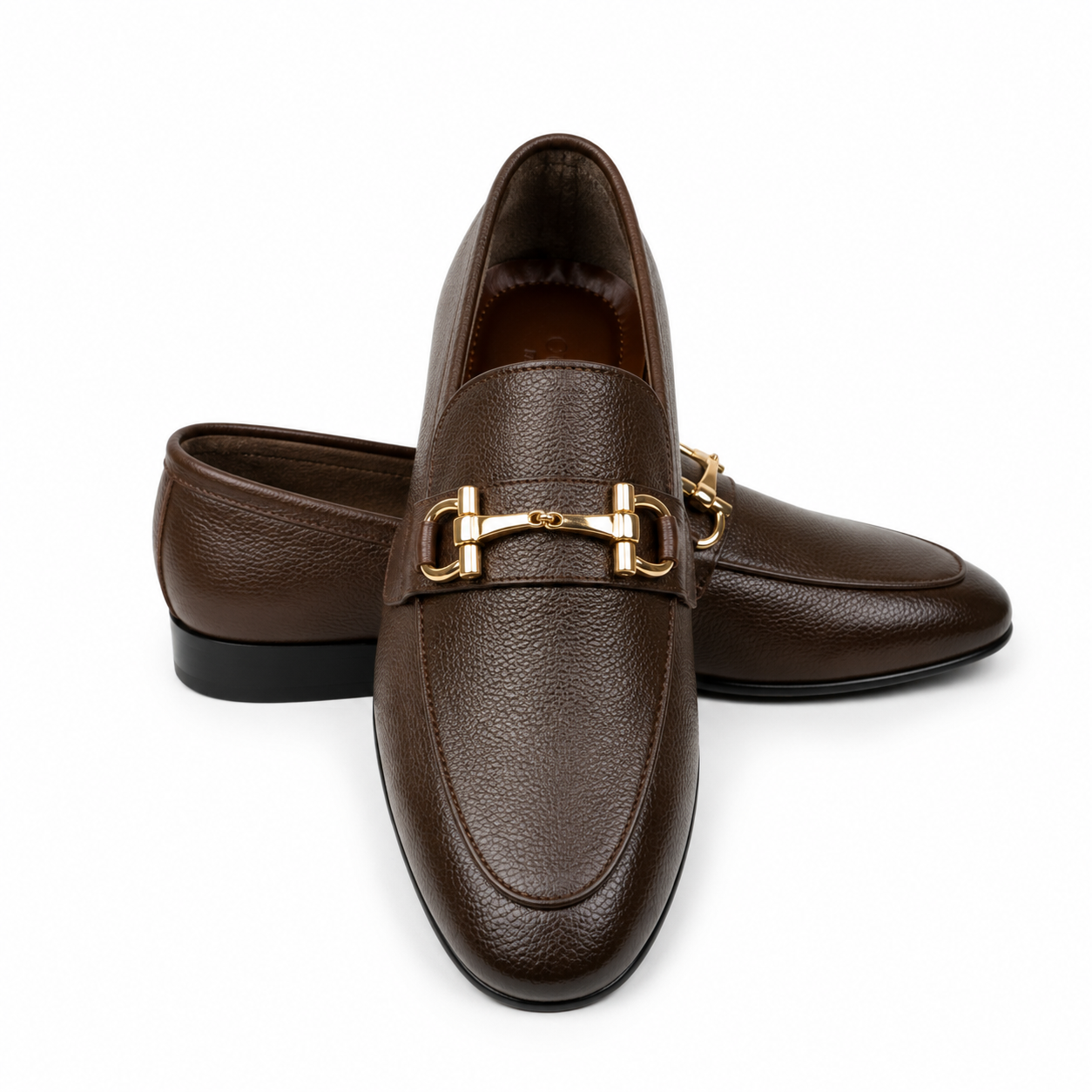 CS-29 Horsebit Brown Soft Grain Foldable Slip-Ons | Cloud Comfort