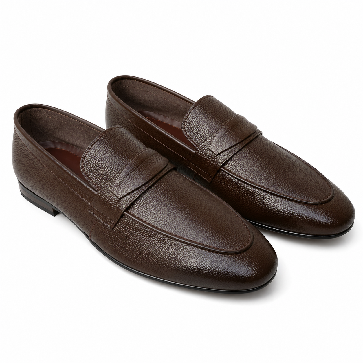 CS-31 Brown Noble Soft Grain Foldable Slip-Ons | Cloud Comfort