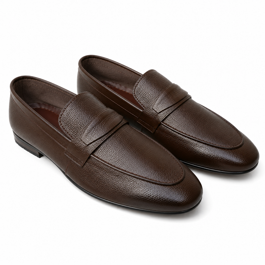 CS-31 Brown Noble Soft Grain Foldable Slip-Ons | Cloud Comfort