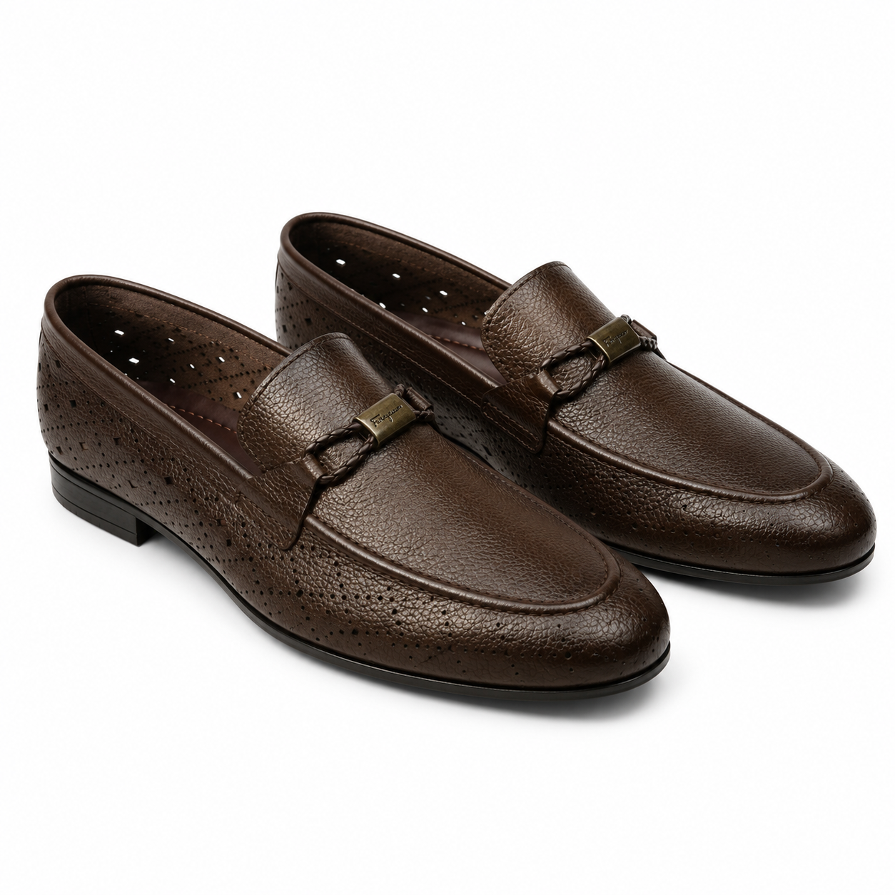 CS-30 Ferro Brown Soft Grain Foldable Slip Ons | Cloud Comfort