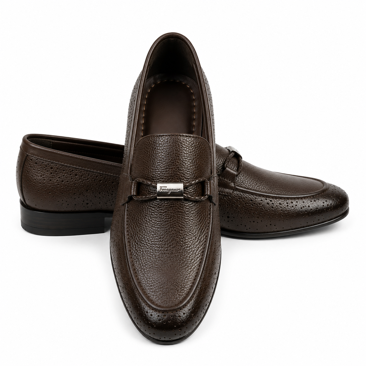 CS-30 Ferro Brown Soft Grain Foldable Slip Ons | Cloud Comfort