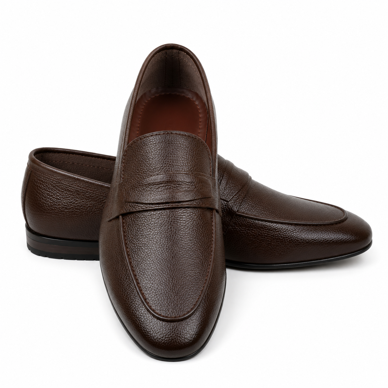 CS-31 Brown Noble Soft Grain Foldable Slip-Ons | Cloud Comfort