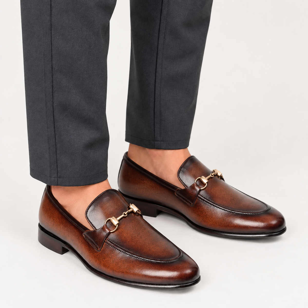 CS-01 Brown Patina Cow Leather Loafers
