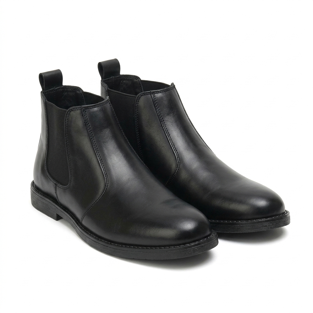 CS-10 Black Cow Leather Chelsea Boots