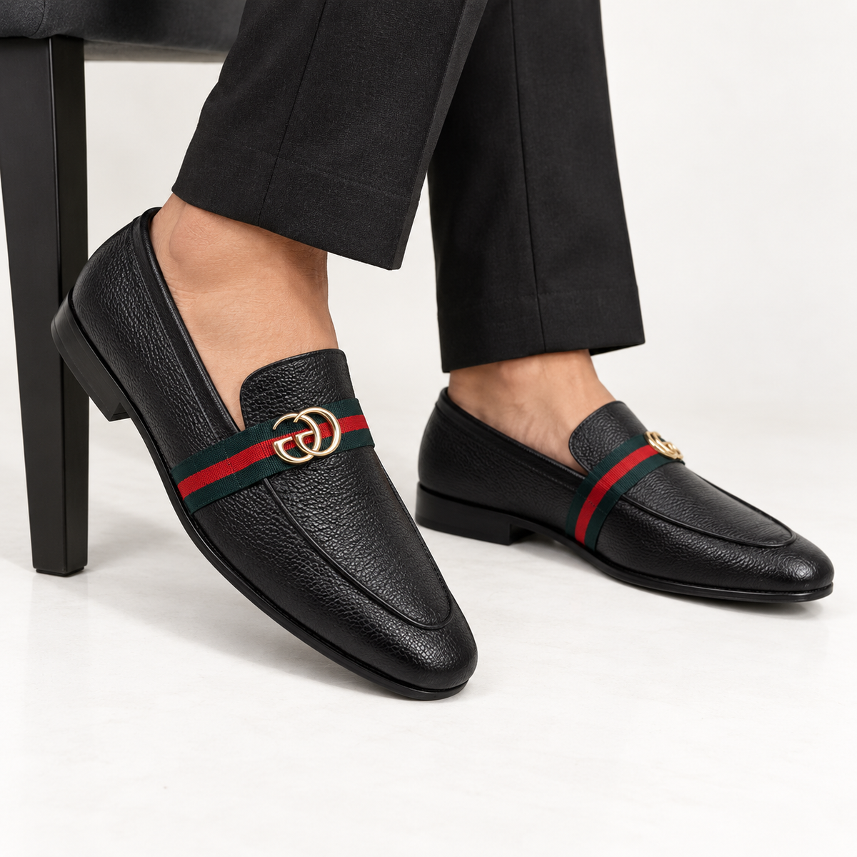 CS-27 Black Soft Grain Foldable Slip-Ons | Cloud Comfort