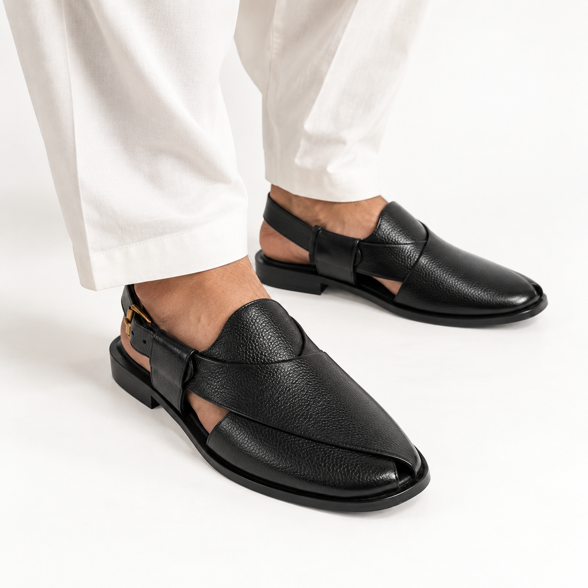 CS-15 Black Soft Grain Leather Peshawari