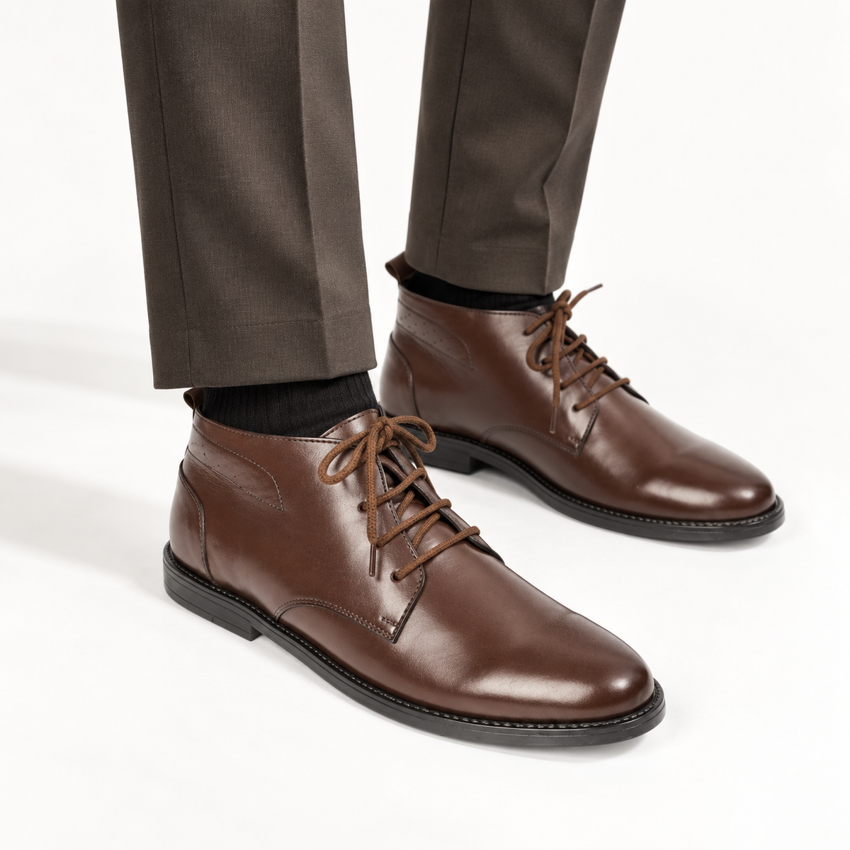 CS-04 Brown Cow Leather Chukka Laces Boot