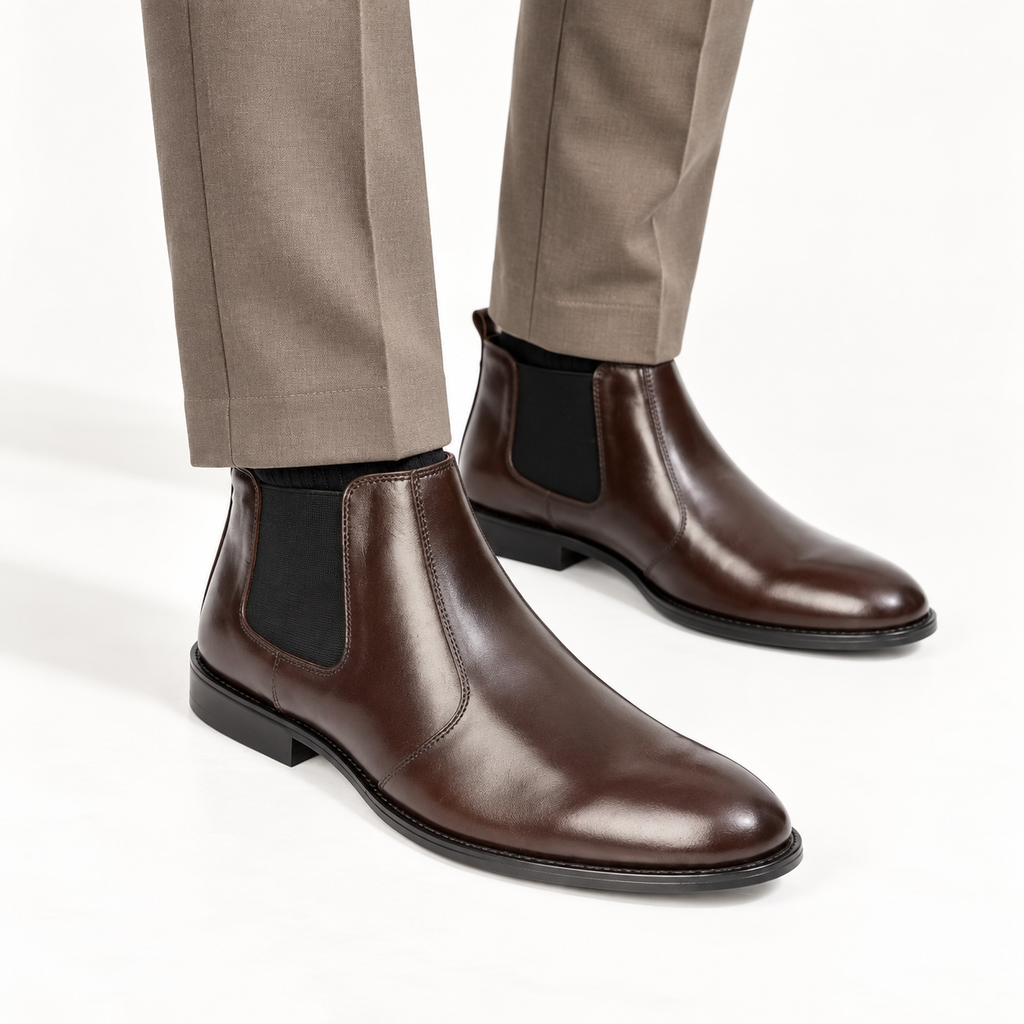 CS-03 Brown Cow Leather Chelsea Boot