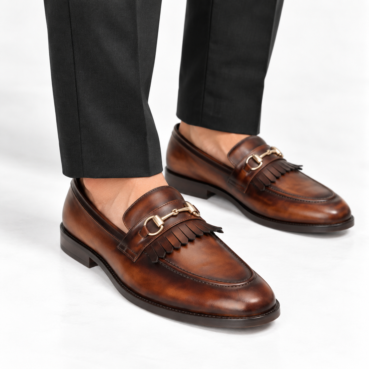 CS-11 Patina Brown Cow Leather Loafers