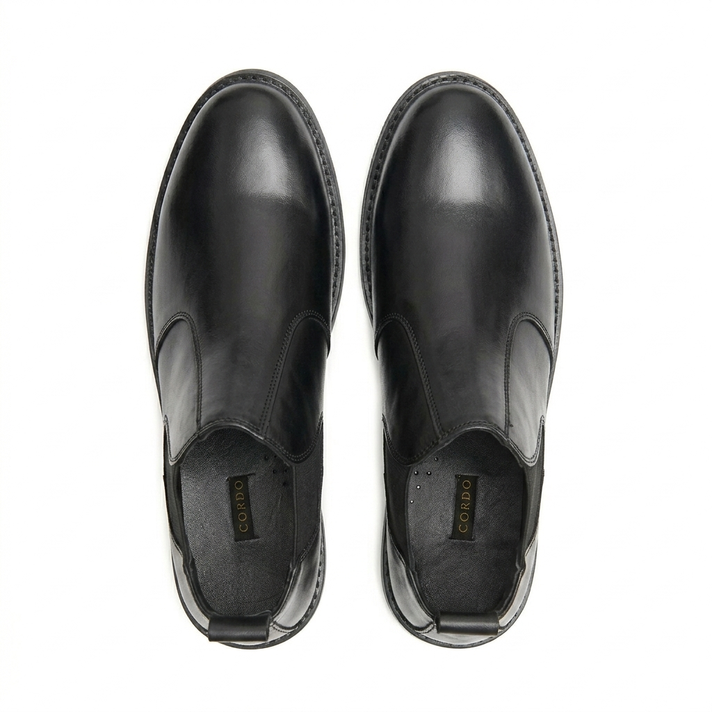 CS-10 Black Cow Leather Chelsea Boots