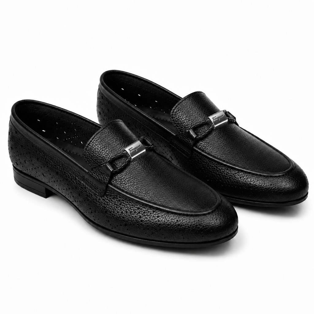 CS-30 Black Ferro Soft Grain Foldable Slip Ons | Cloud Comfort