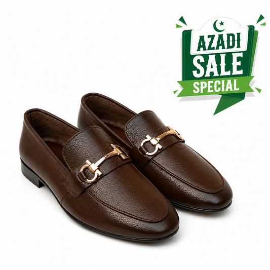 CS-29 Horsebit Brown Soft Grain Foldable Slip-Ons | Cloud Comfort