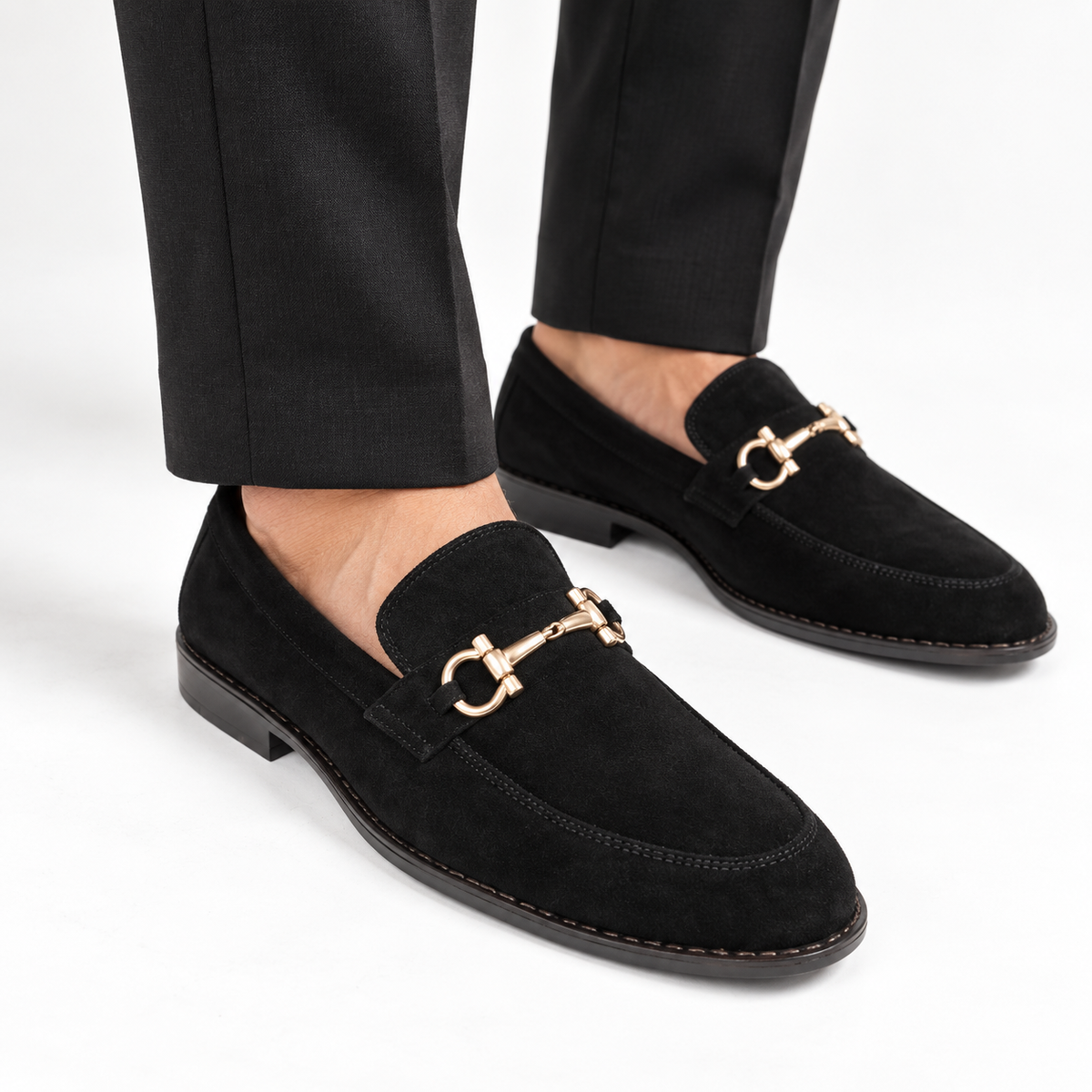 CS-07 Black Cow Suede Loafers | Super Comfortable