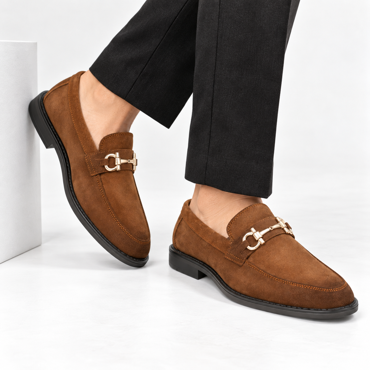 CS-07 Mustard Cow Suede Loafers | Ultra Comfortable