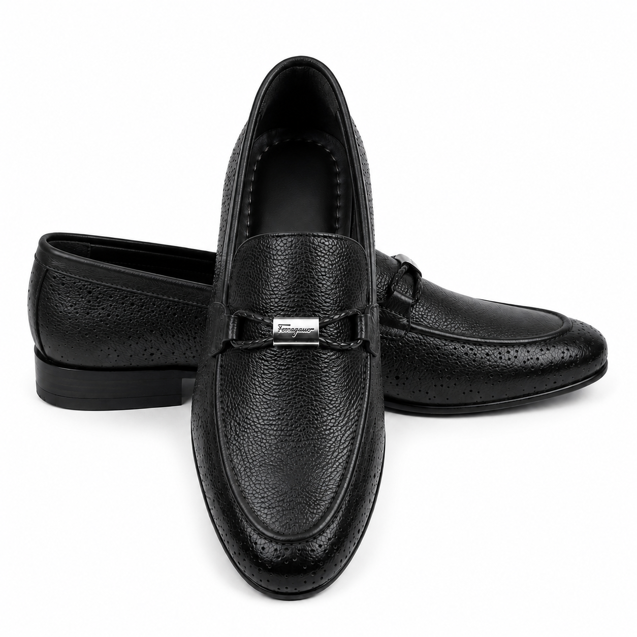 CS-30 Black Ferro Soft Grain Foldable Slip Ons | Cloud Comfort