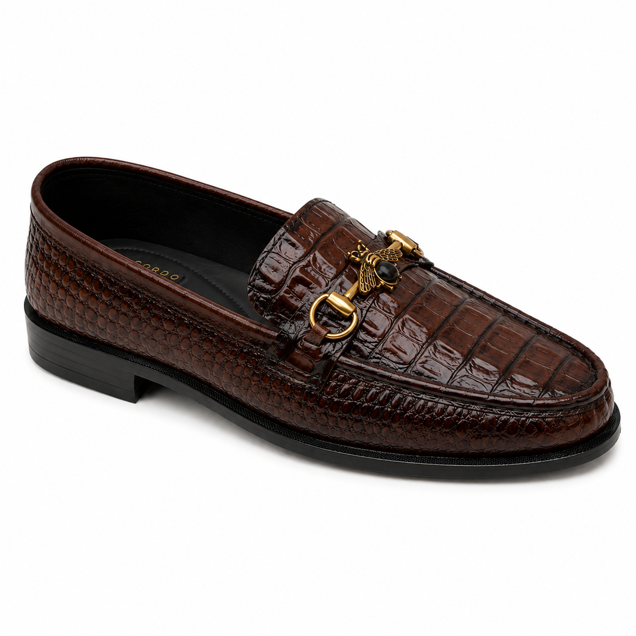 CS-26 Brown Luxe Alligator Horsebit Loafers